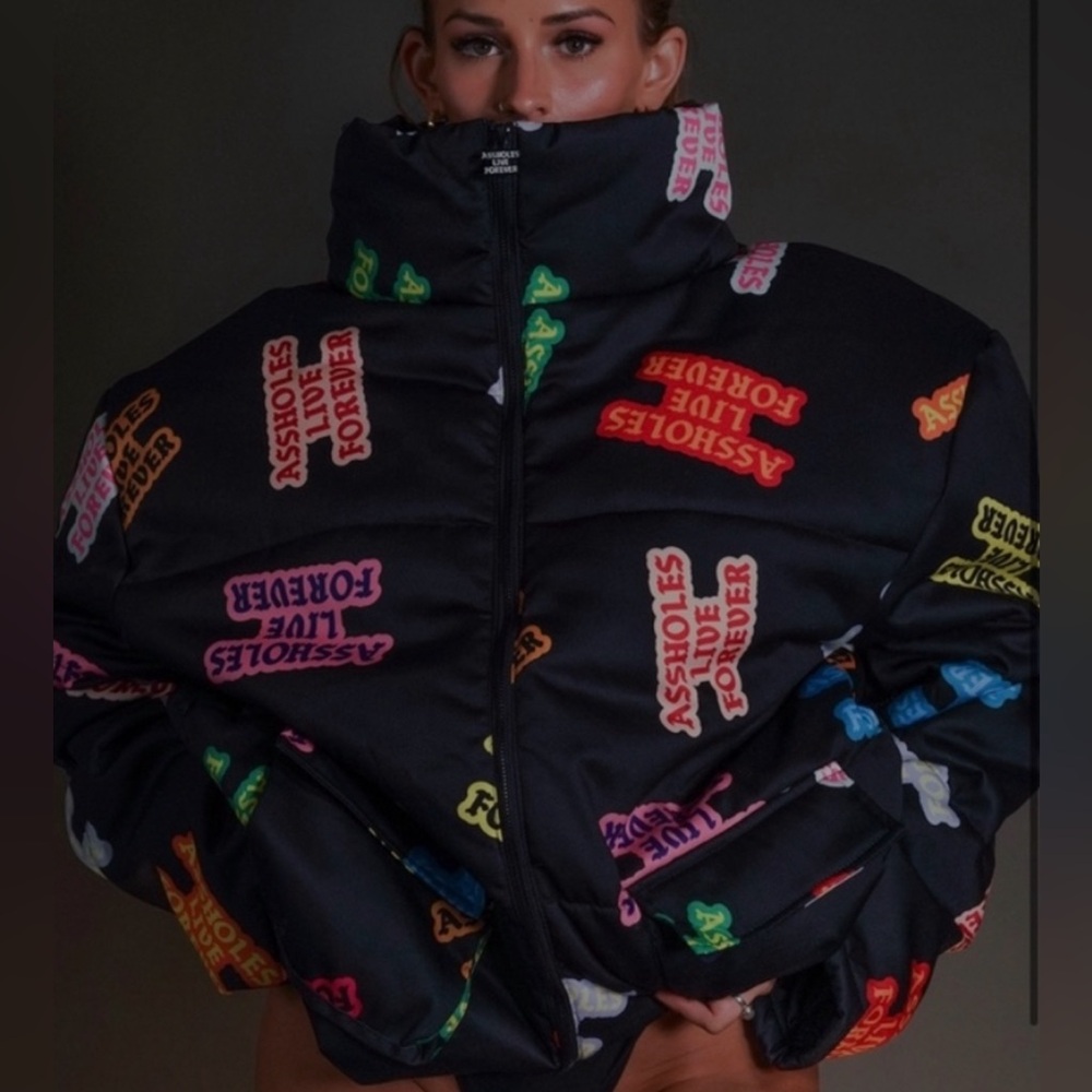 Assholes live forever puffer jacket XL